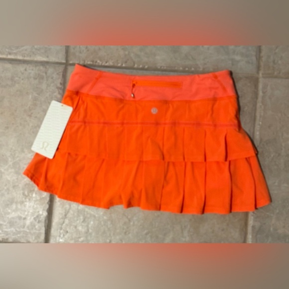 Y2K Lululemon Run Pace Setter Skirt Golf Tennis Pizzaz Orange Sz 6 Rare Retired - Picture 13 of 14